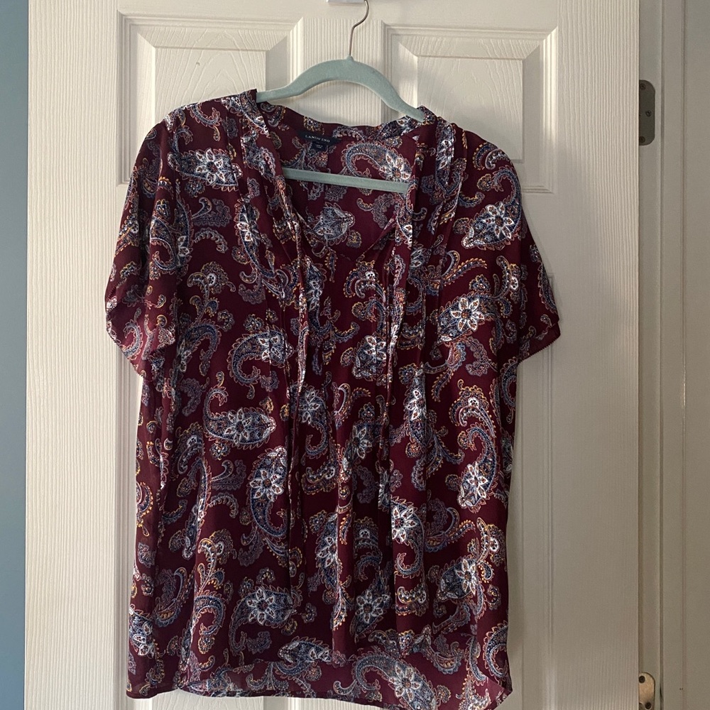 Women’s Land’s End Blouse with paisley pattern.